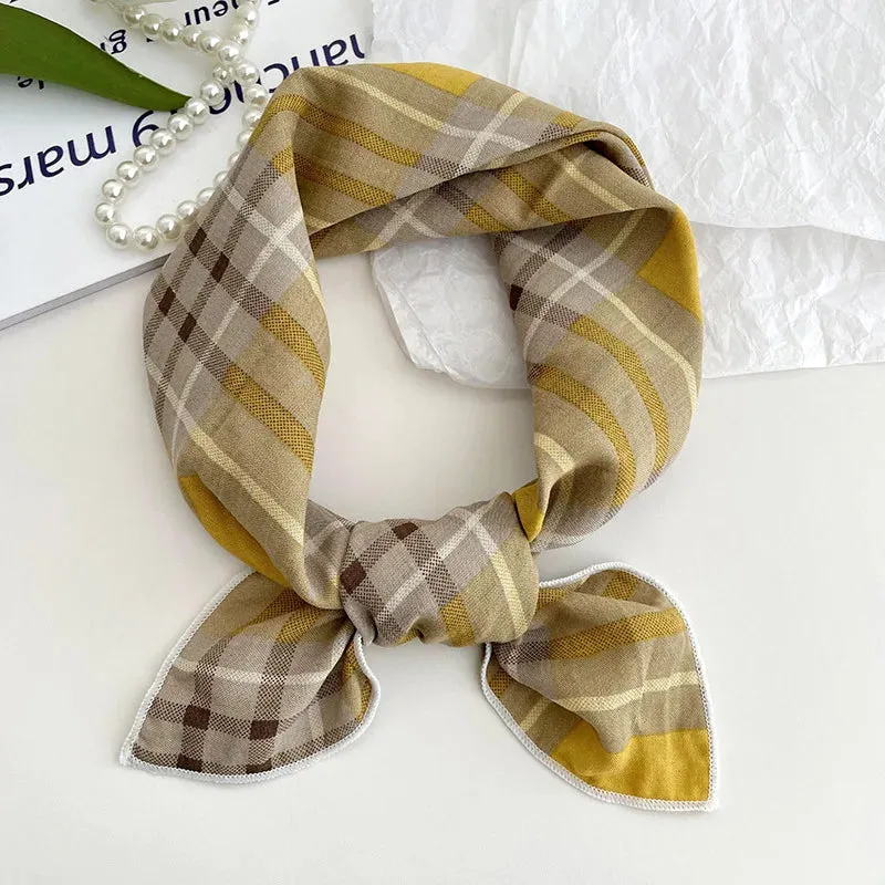 55cm Laies Headband Cotton Linen Square Scarf for Women