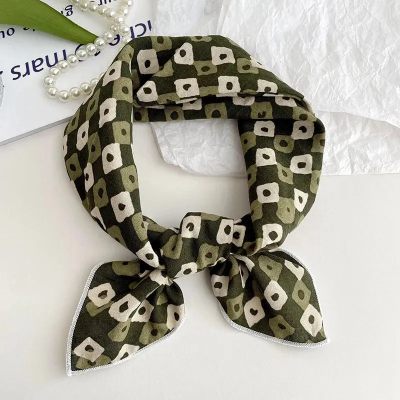 55cm Laies Headband Cotton Linen Square Scarf for Women