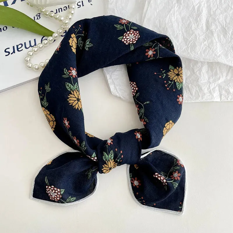 55cm Laies Headband Cotton Linen Square Scarf for Women