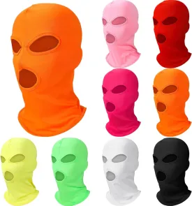 8 Pcs 3 Hole Full Face Mask Cover Balaclava Face Mask, Summer Cooling Neck Gaiter, UV Protector Motorcycle Ski Scarf Sports (Assorted Color)