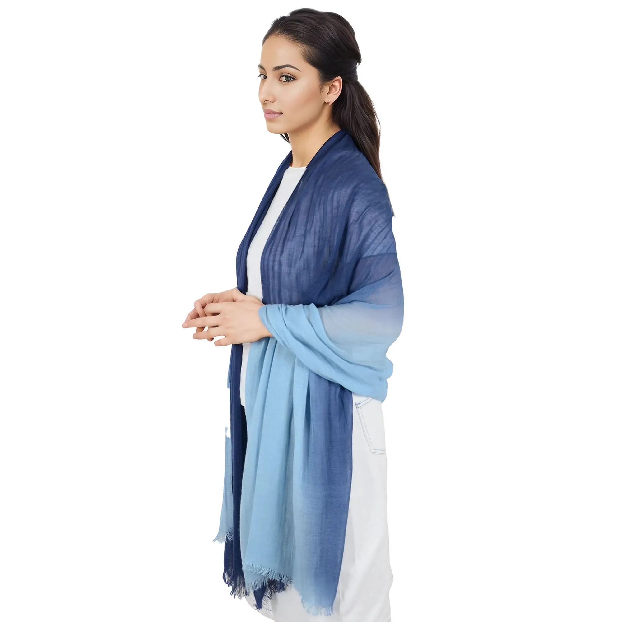 Alilang Lightweight Cotton Linen Scarf Gradient Colors Long Travel Scarf Wrap Shawl for Women 74.8in x 35.4in