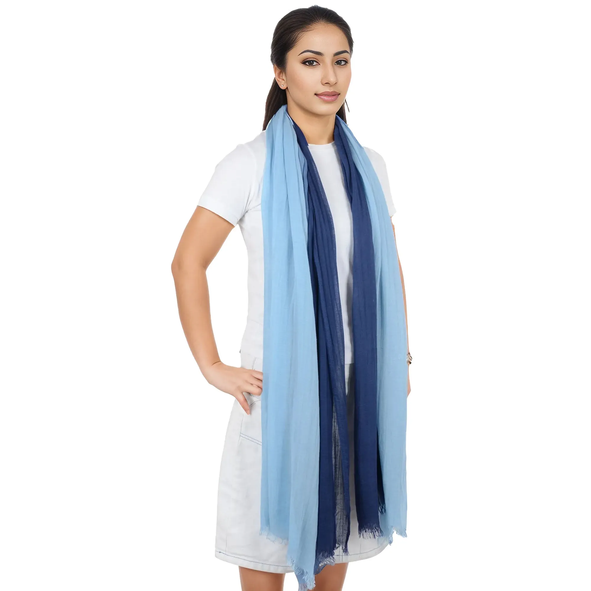 Alilang Lightweight Cotton Linen Scarf Gradient Colors Long Travel Scarf Wrap Shawl for Women 74.8in x 35.4in