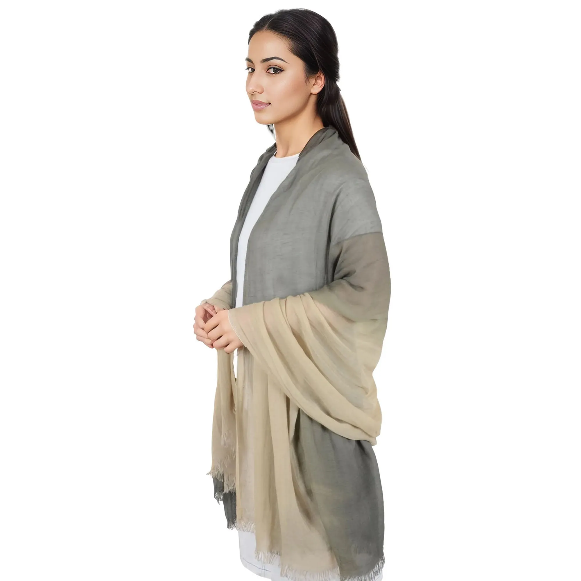 Alilang Lightweight Cotton Linen Scarf Gradient Colors Long Travel Scarf Wrap Shawl for Women 74.8in x 35.4in
