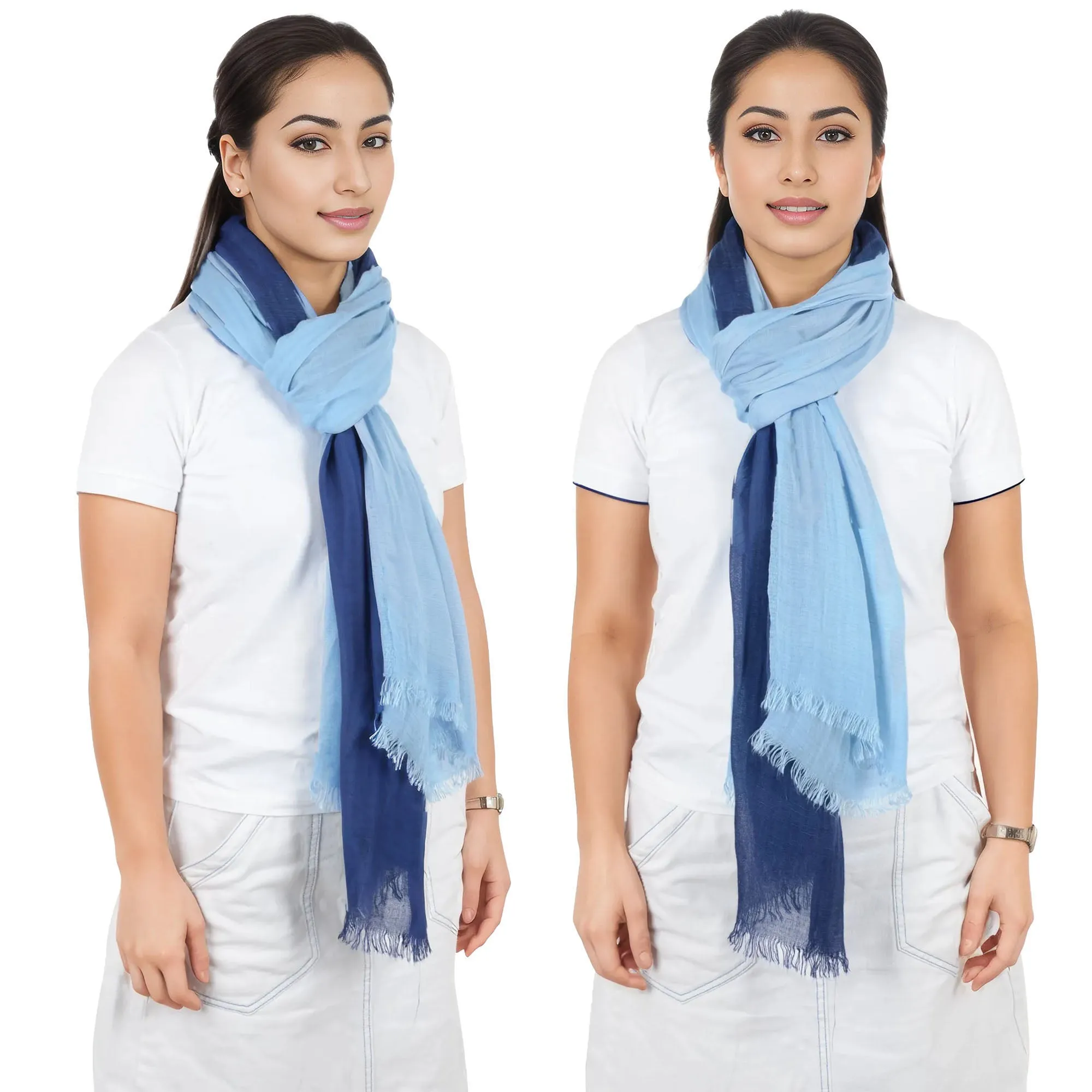 Alilang Lightweight Cotton Linen Scarf Gradient Colors Long Travel Scarf Wrap Shawl for Women 74.8in x 35.4in