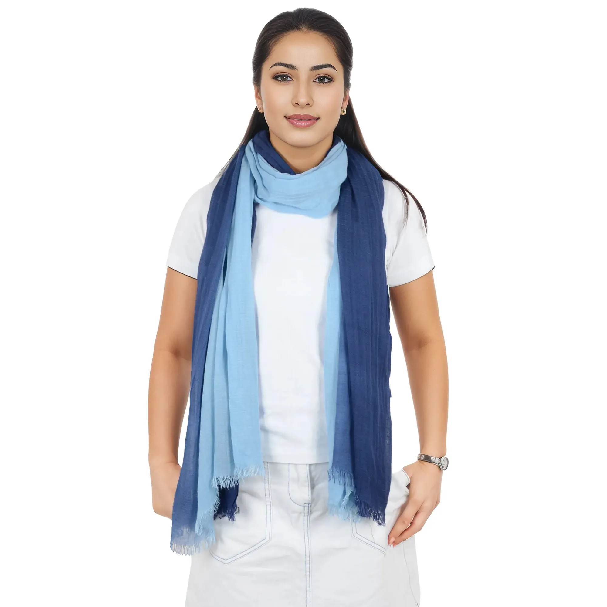 Alilang Lightweight Cotton Linen Scarf Gradient Colors Long Travel Scarf Wrap Shawl for Women 74.8in x 35.4in