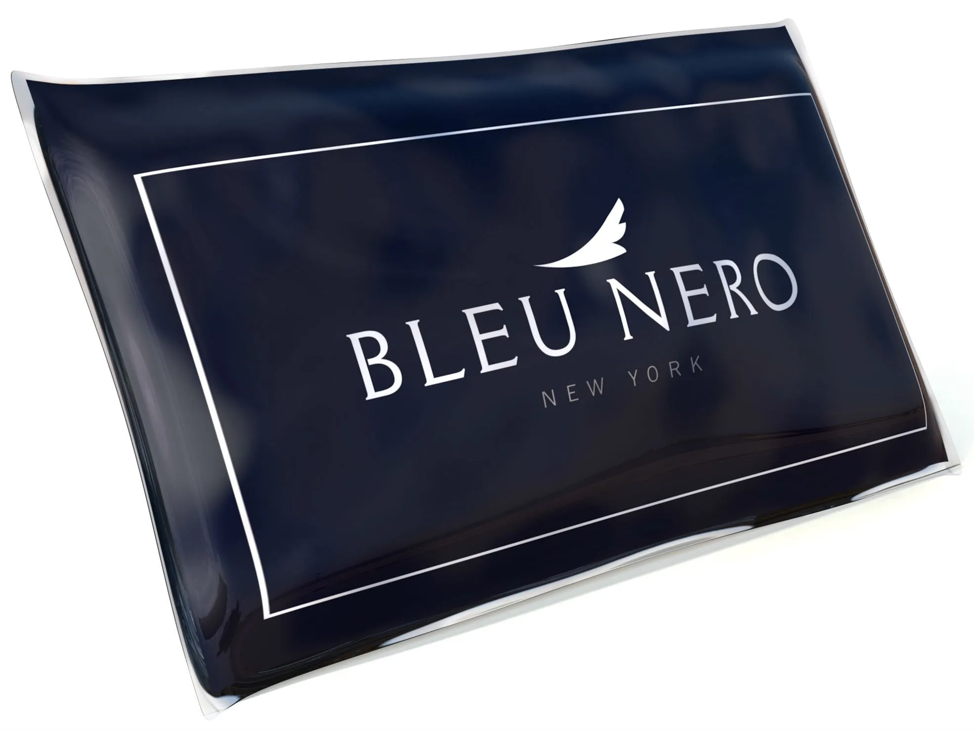 Bleu Nero Luxurious Winter Scarf Premium Cashmere Feel Unique Design Selection Black/Blue-grey Diagonal Plaid   Border