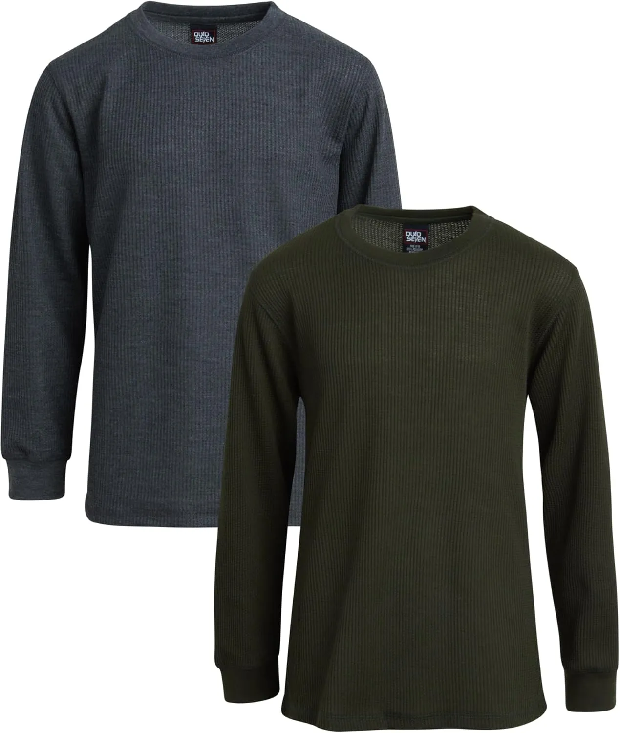 Boys' Shirt - 2 Pack Waffle Knit Long Sleeve Thermal Crewneck T-Shirt (8-18)