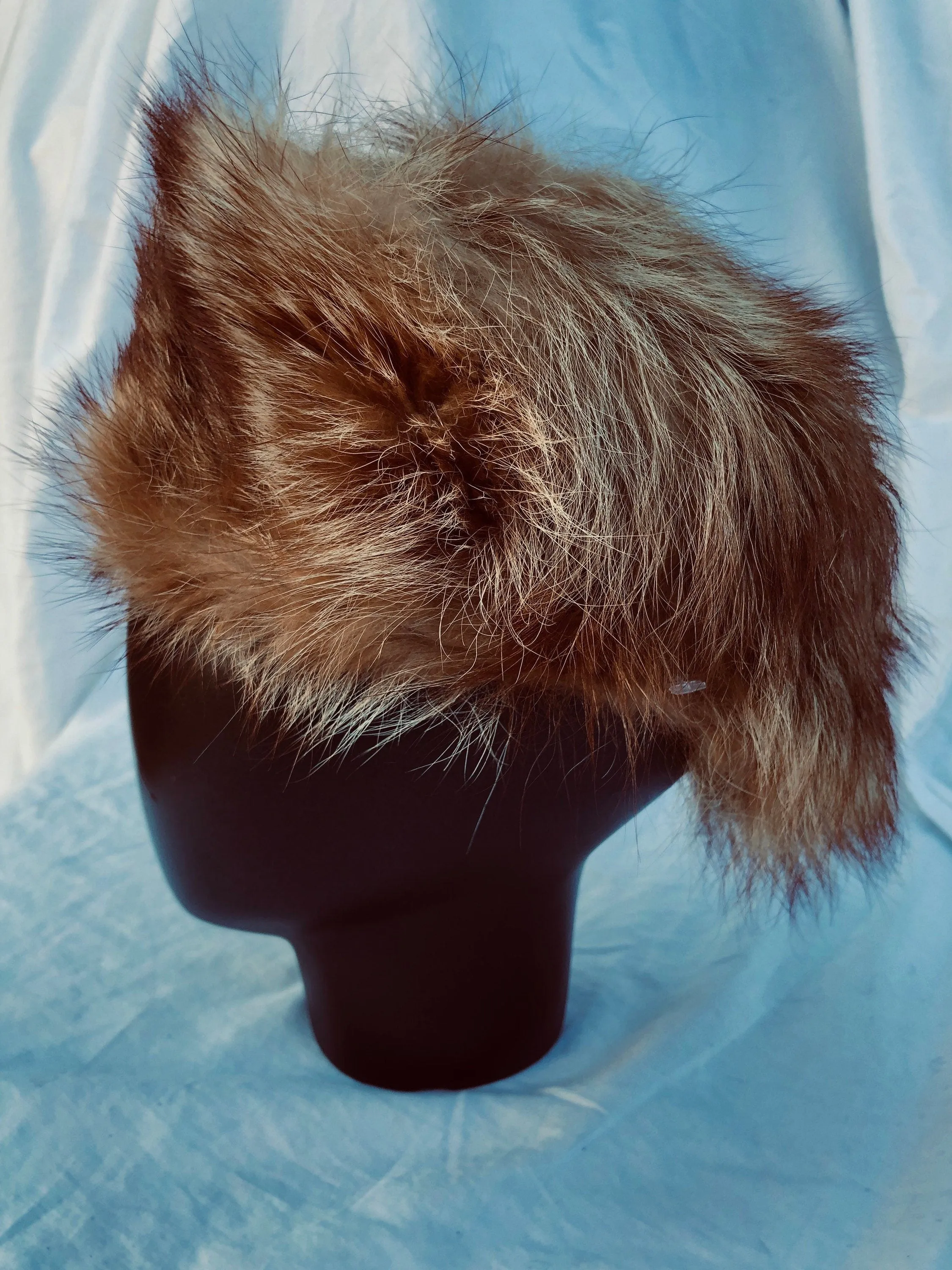 Brown Fur Russian Vintage Pillbox Trapper Hat