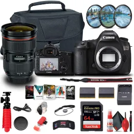 Canon EOS 5DS DSLR Camera (0581C002)   EF 24-70mm Lens   64GB Card Advanced Bundle