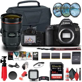 Canon EOS 5DS DSLR Camera (0581C002)   EF 24-70mm Lens   64GB Card Ultimate Bundle