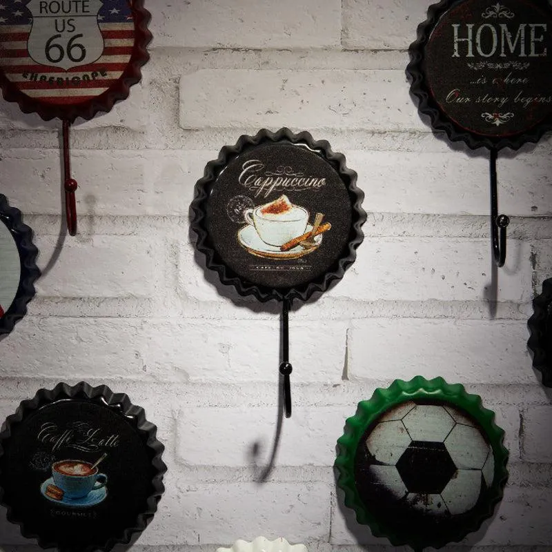 Cappuccino Bottle Cap Retro Wall Hook