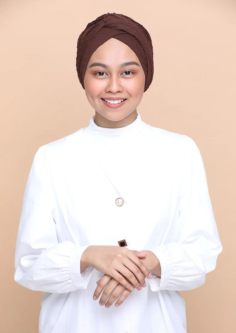 Choco- Cap Shawl- Crinkled Butti Chiffon