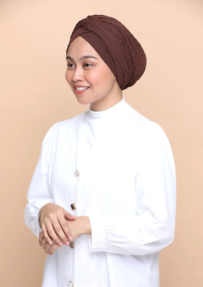 Choco- Cap Shawl- Crinkled Butti Chiffon