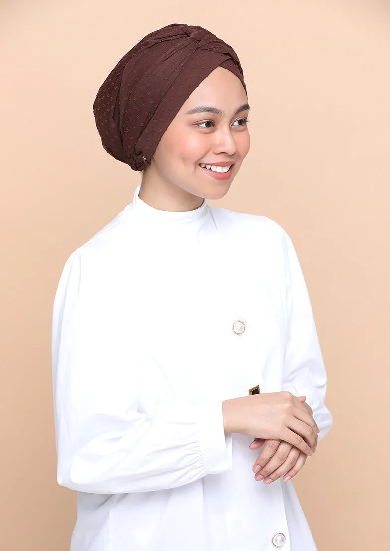 Choco- Cap Shawl- Crinkled Butti Chiffon
