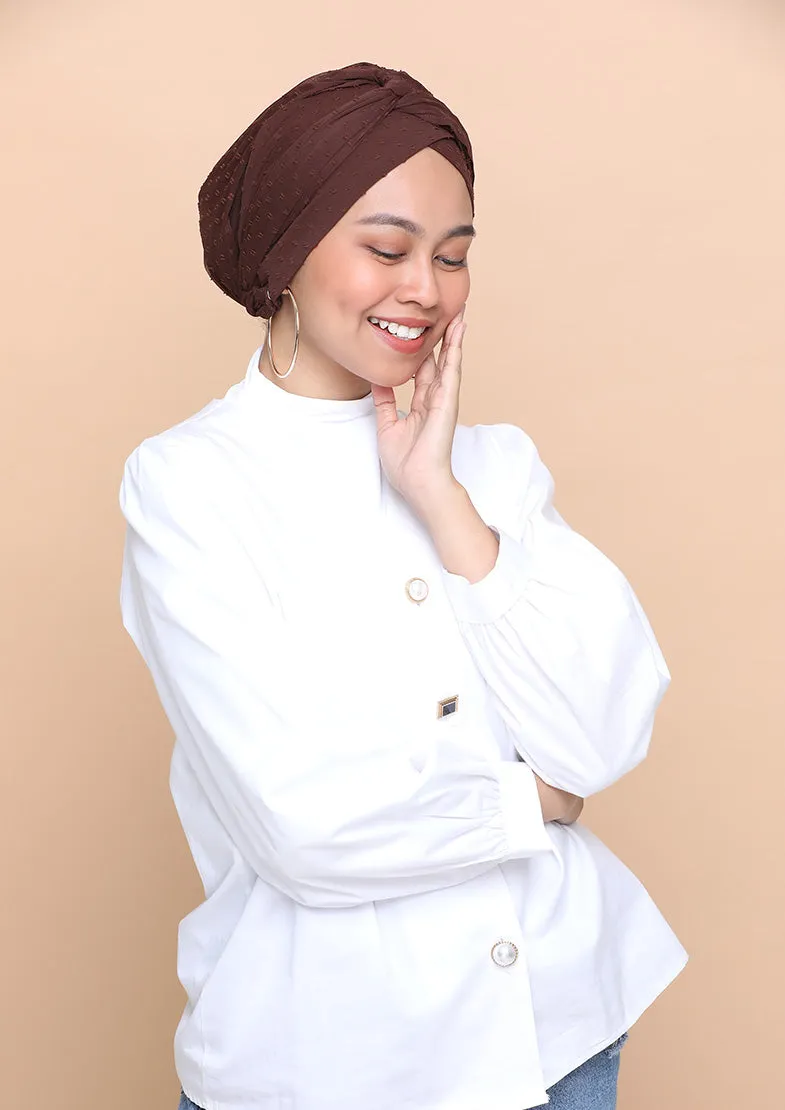 Choco- Cap Shawl- Crinkled Butti Chiffon