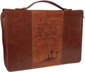 Christian Art Gifts Gospel Two-Tone Bible/Book Cover - John 3:16 (Large)