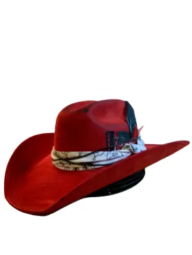 Cowboy hat red customized