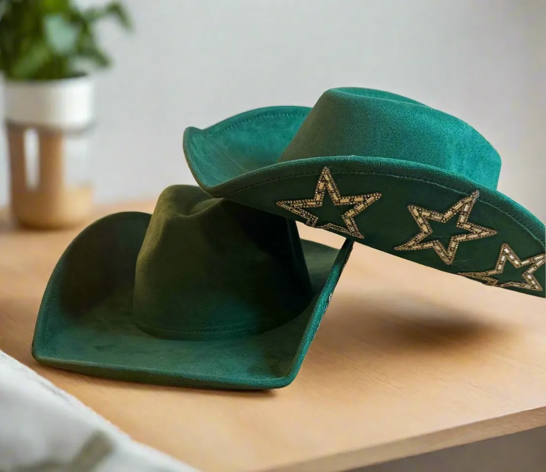 Cowboy hat / Western star hat / Green hat