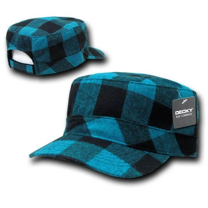 Decky Plaid Flannel Flat Top Bdu Gi Cadet Military Army Patrol Hats Caps