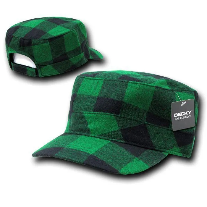 Decky Plaid Flannel Flat Top Bdu Gi Cadet Military Army Patrol Hats Caps