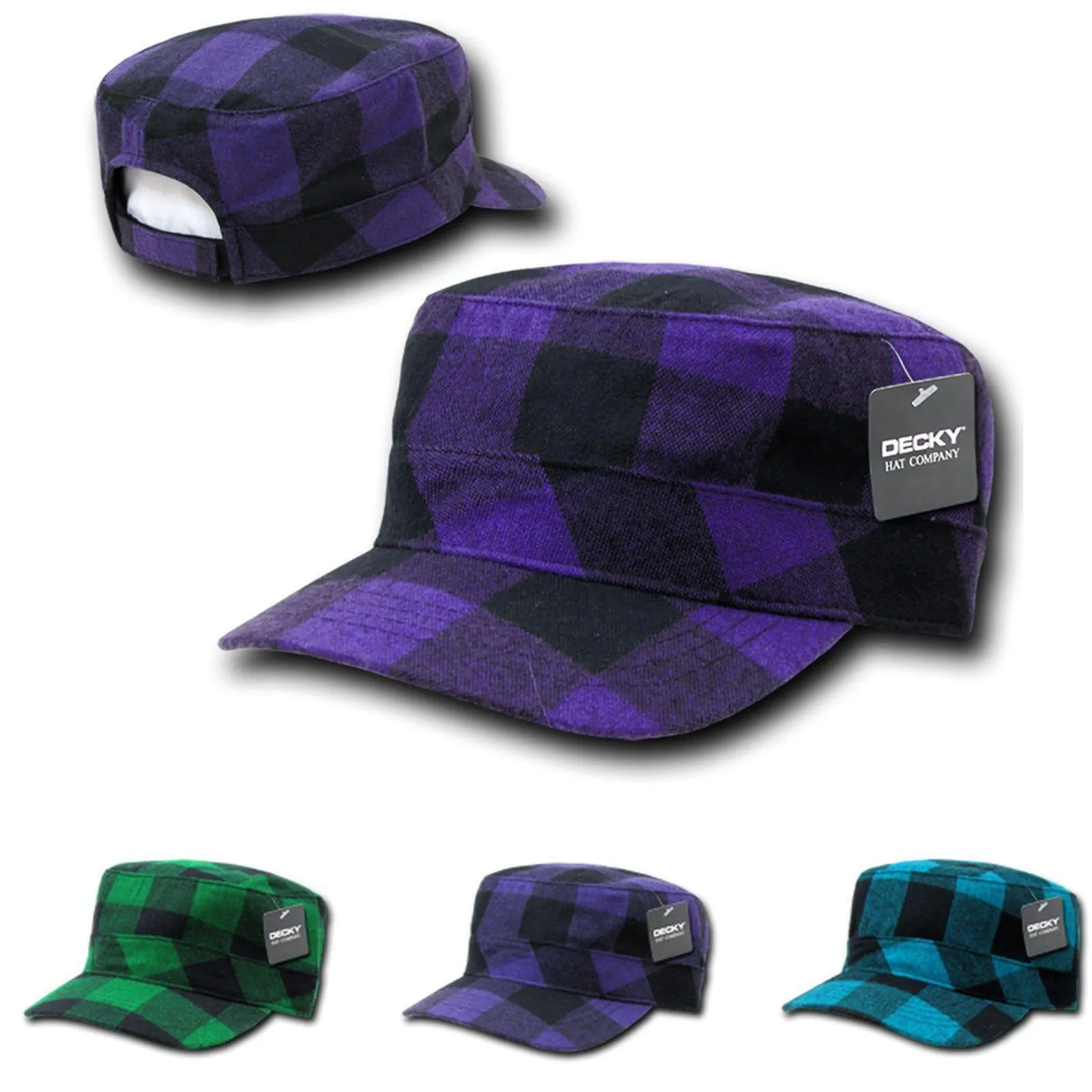 Decky Plaid Flannel Flat Top Bdu Gi Cadet Military Army Patrol Hats Caps