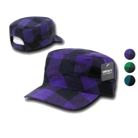 Decky Plaid Flannel Flat Top Bdu Gi Cadet Military Army Patrol Hats Caps