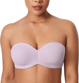 DELIMIRA Women's Strapless Bra Unlined Underwire Minimizer Plus Size Support