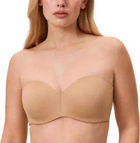 DELIMIRA Women's Strapless Bra Unlined Underwire Minimizer Plus Size Support