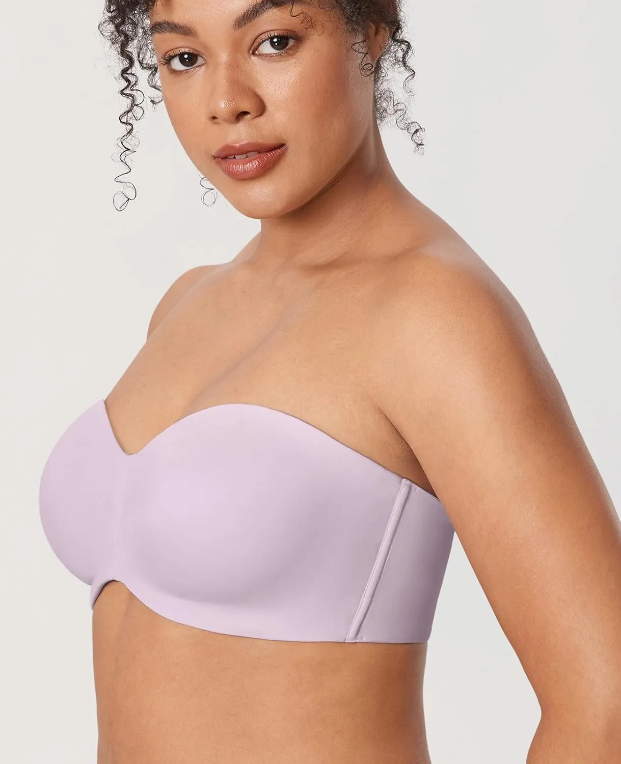 DELIMIRA Women's Strapless Bra Unlined Underwire Minimizer Plus Size Support