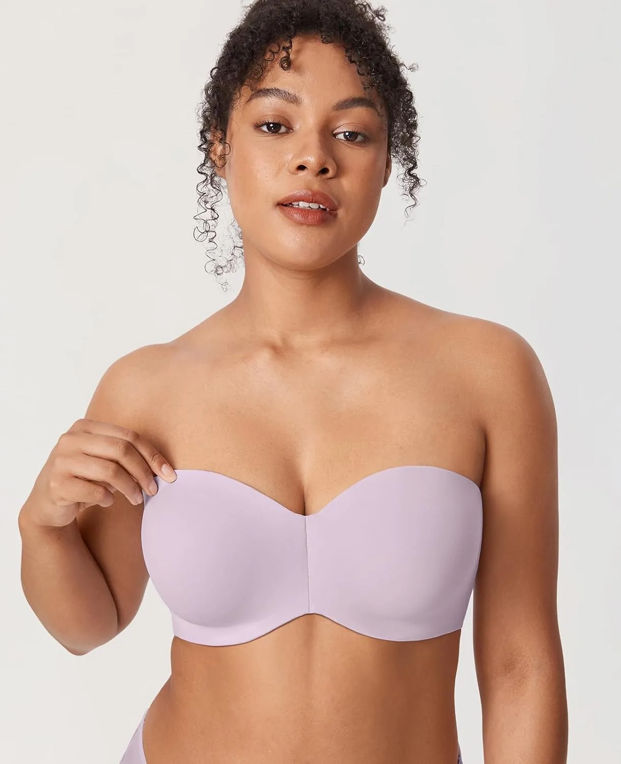 DELIMIRA Women's Strapless Bra Unlined Underwire Minimizer Plus Size Support