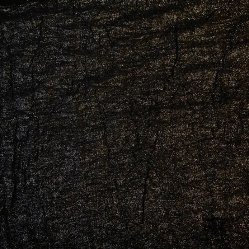 Double-Faced Crinkled Cotton on Metallic - Black/Silver/Taupe