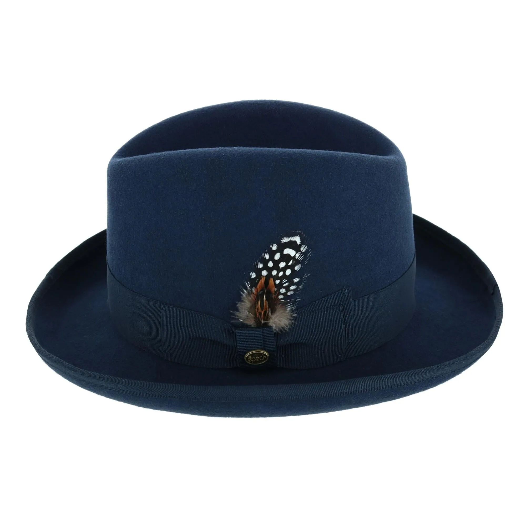 Epoch Hats Company Men's Wool Felt Homburg Godfather Hat with Feather