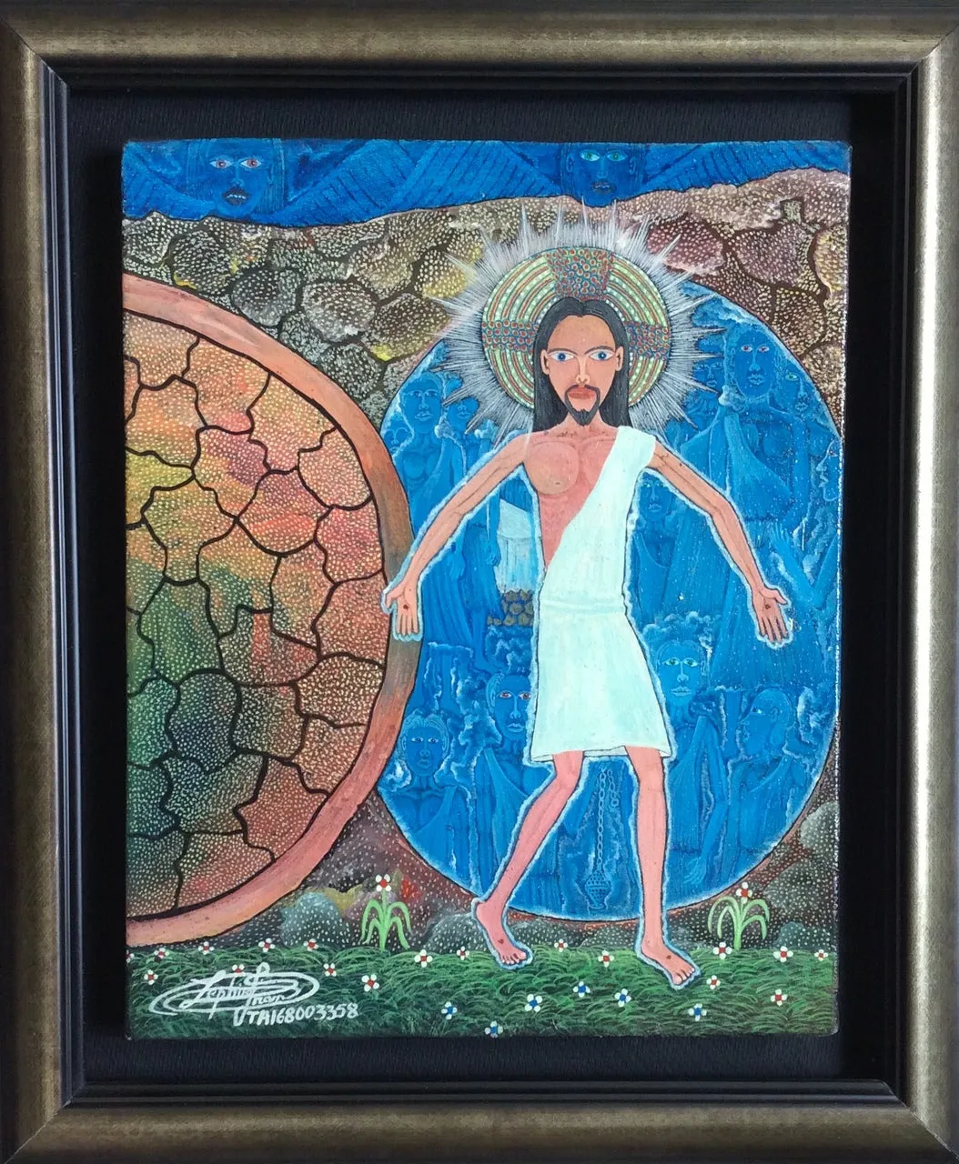Frantz Zephirin 10"x8" Untitled 2018 Oil on Canvas Painting Framed #2MFN