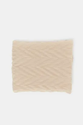 Girls Beige Crinkle Scarf