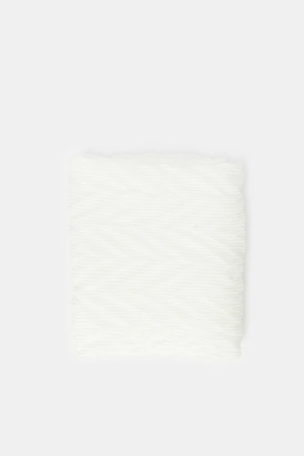 Girls White Crinkle Scarf