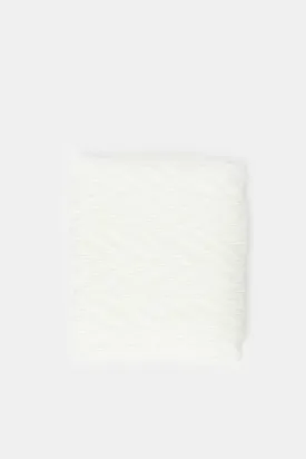 Girls White Crinkle Scarf