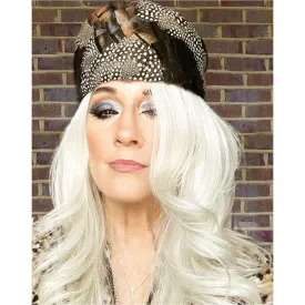 Gorgeous Vintage Pheasant Feather Pillbox Hat Polka Dot Feathers and Iridescent 1950s O/S Cocktail  Hat