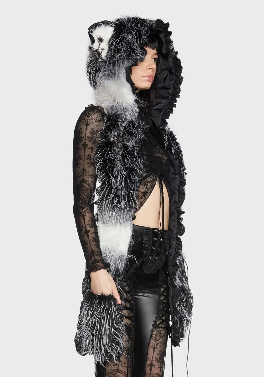 Gothic Gradient Cat Ear Scarf With Hood