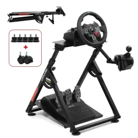 GTPLAYER Sim Racing Wheel Stand Simulator Cockpit Gaming Wheel Stand Racing Steering Shifter Mount fit for Logitech G920 G923 G25 G27 G29 Thrustmaster T330TS Wheel Pedals NOT Included (Deep Black)