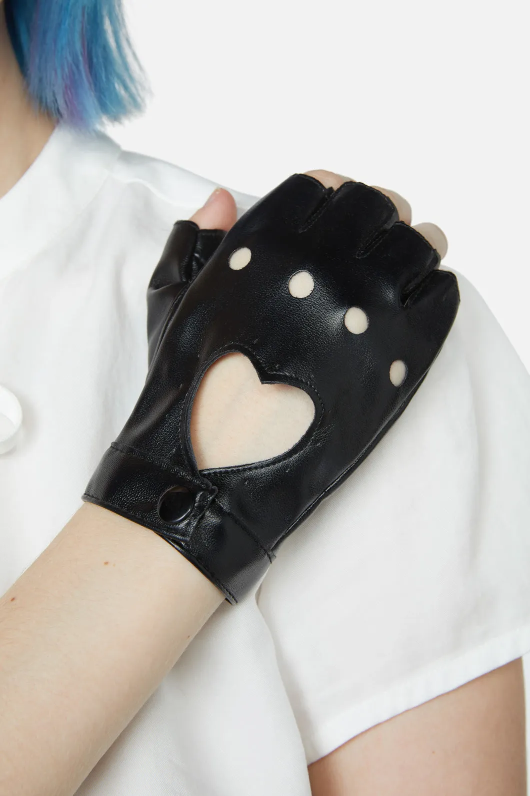 Heart PU Gloves
