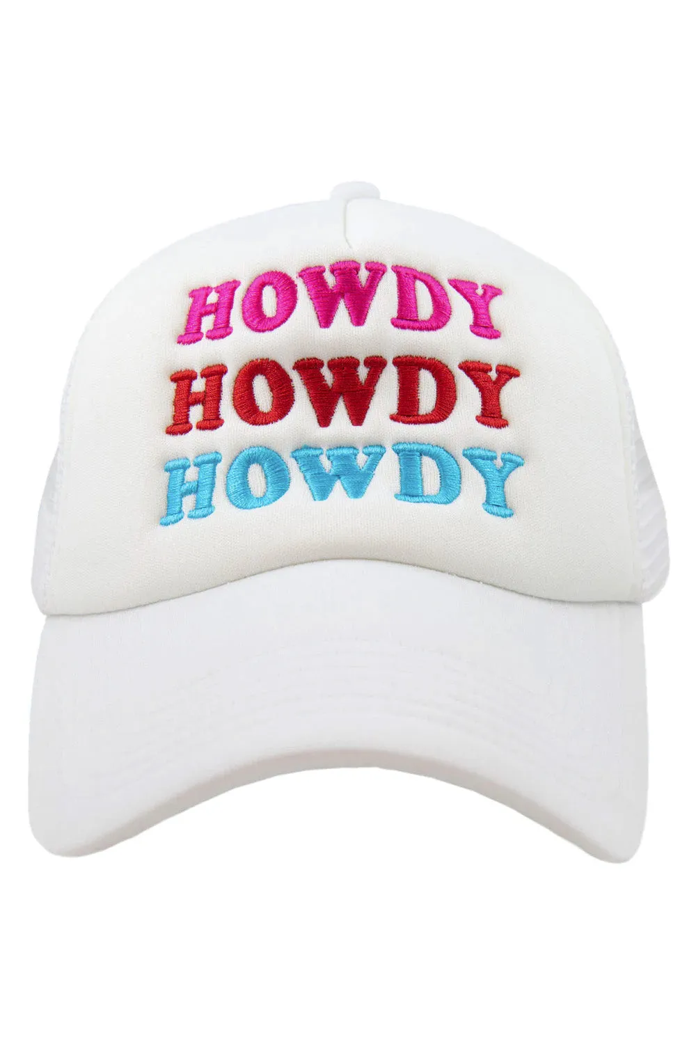 Howdy Howdy Howdy Embroidered Trucker Hat - White