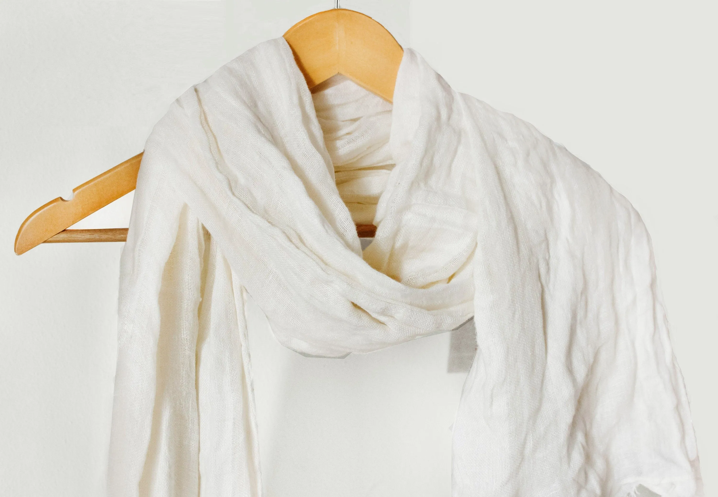 Ivory linen scarf