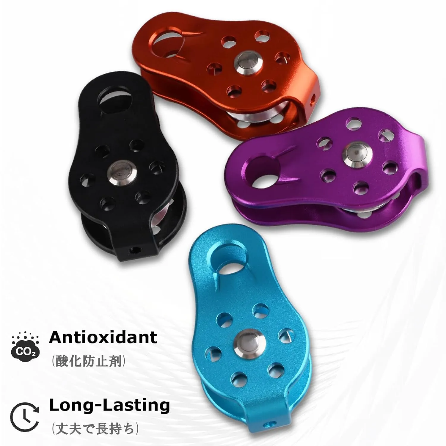 JEELAD 26kN Climbing Pulley Aluminum Alloy Rescue Pulley Single Sheave for Hauling Outdoor Zipline Climbing Rigging