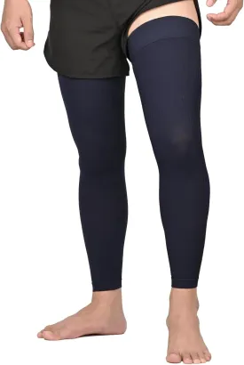 KEKING Full Leg Compression Sleeves, Unisex, Thigh High Compression Stocking 20-30mmHg Graduated Support for Thigh Calf Knee, Running, Basketball, Reduce Varicose Veins and Swelling, Navy Blue XXL