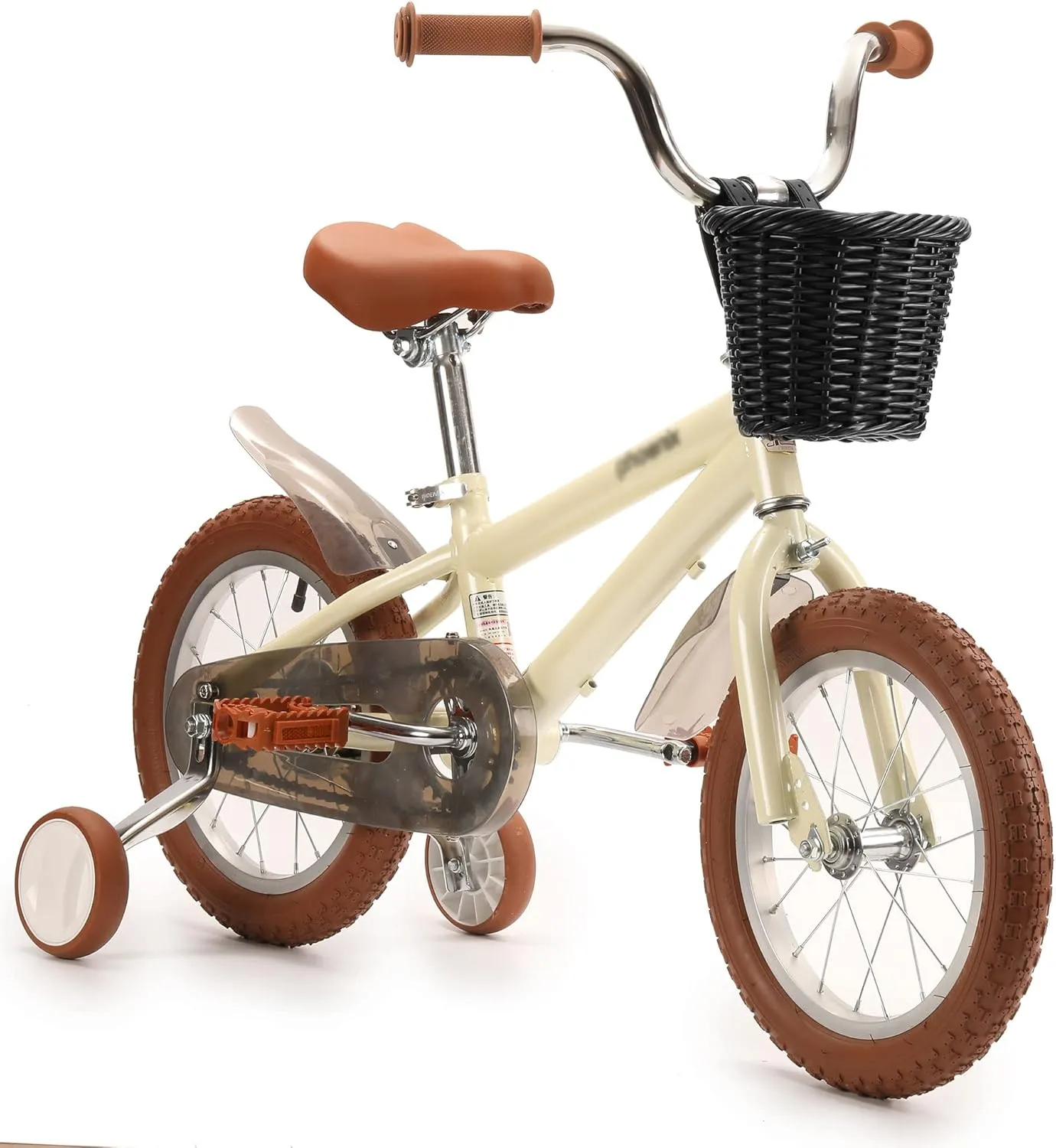Kid's Bike Basket for Girls Front Bike Accessories Small Woven Wicker Cruiser Bicycle Basket with Handlebar Streamers Bell Boys16 Bike Girls Cycling Ages 3-13