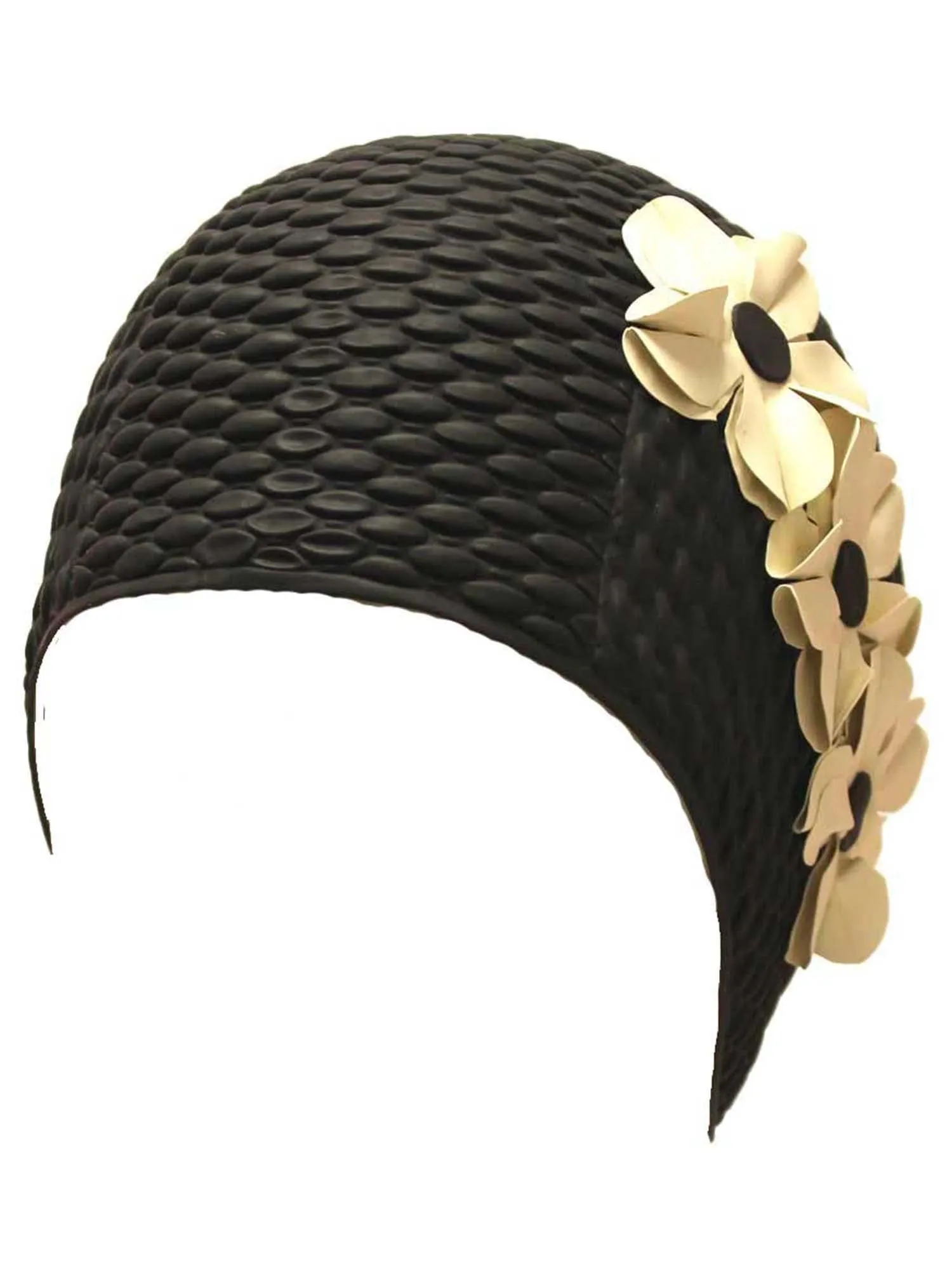 Latex Swim Cap With Flowers