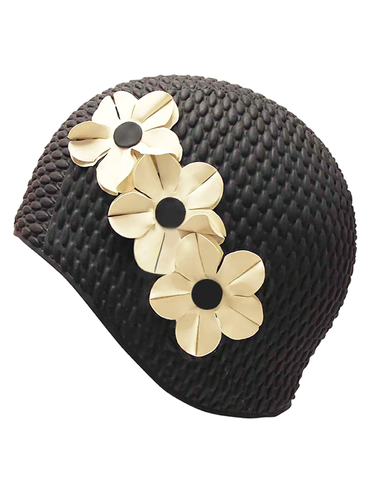 Latex Swim Cap With Flowers