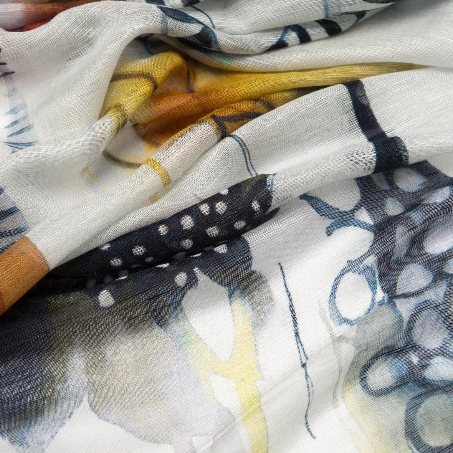 Lido - Modal Linen Scarf/Shawl - Ochre and Tangerine