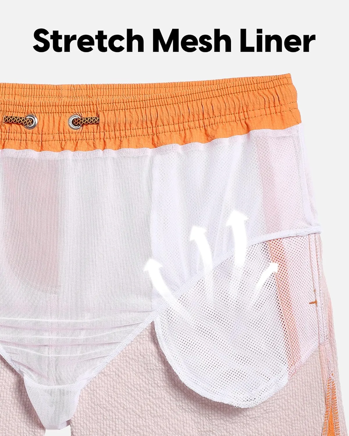 maamgic Men's Swim Trunks 5.5 inch Seersucker Beach Shorts Quick Dry Bathing Suits with Mesh Liner