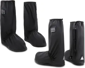 MAGICDESIGN 2 Pair Black Waterproof Shoes Covers, Motorcycle rain Gear for Men, Anti- Snow Rain Boot Covers with Reflector, Suitable for Gardening, Motorcycle, Cycling, Raining Day.